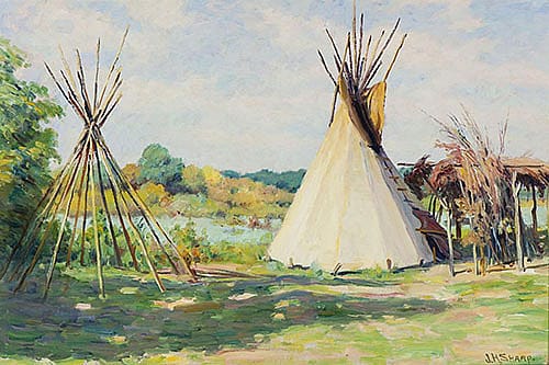 Crow Summer Teepees; [Crow Summer Tipis and Brush Shade]